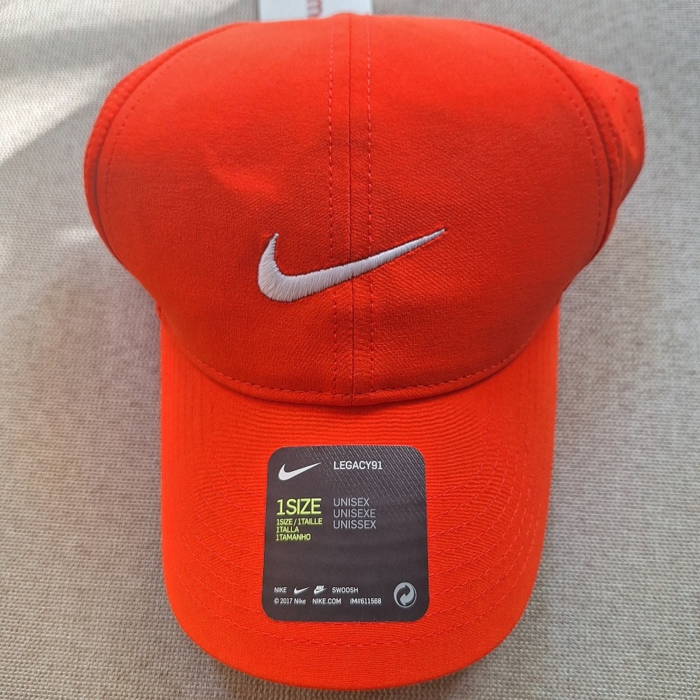 Adult Nike Unisex Golf Cap - Color Orange (Lightweight and Breathable)